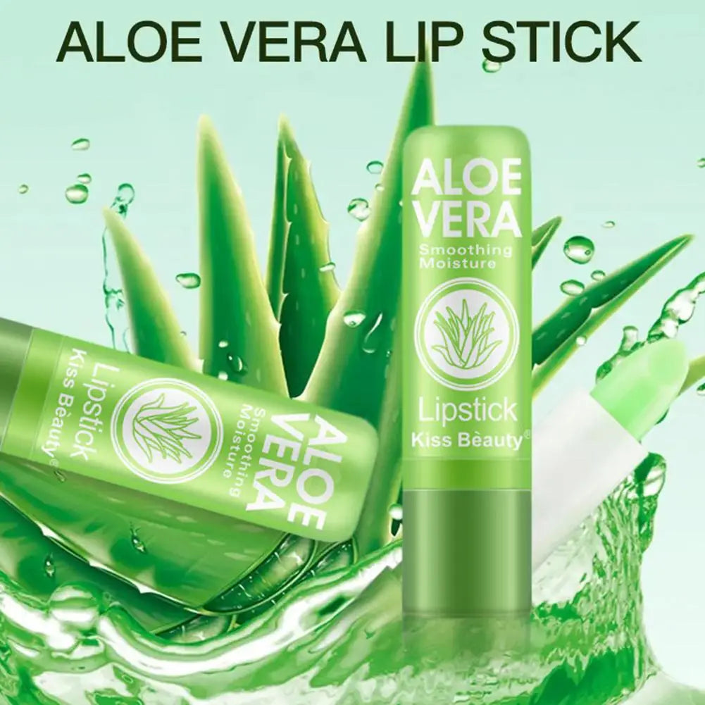 Bálsamo labial de Aloe Vera que cambia de Color, bálsamo labial hidratante duradero, resistente al agua, cambia de temperatura, 1 unidad