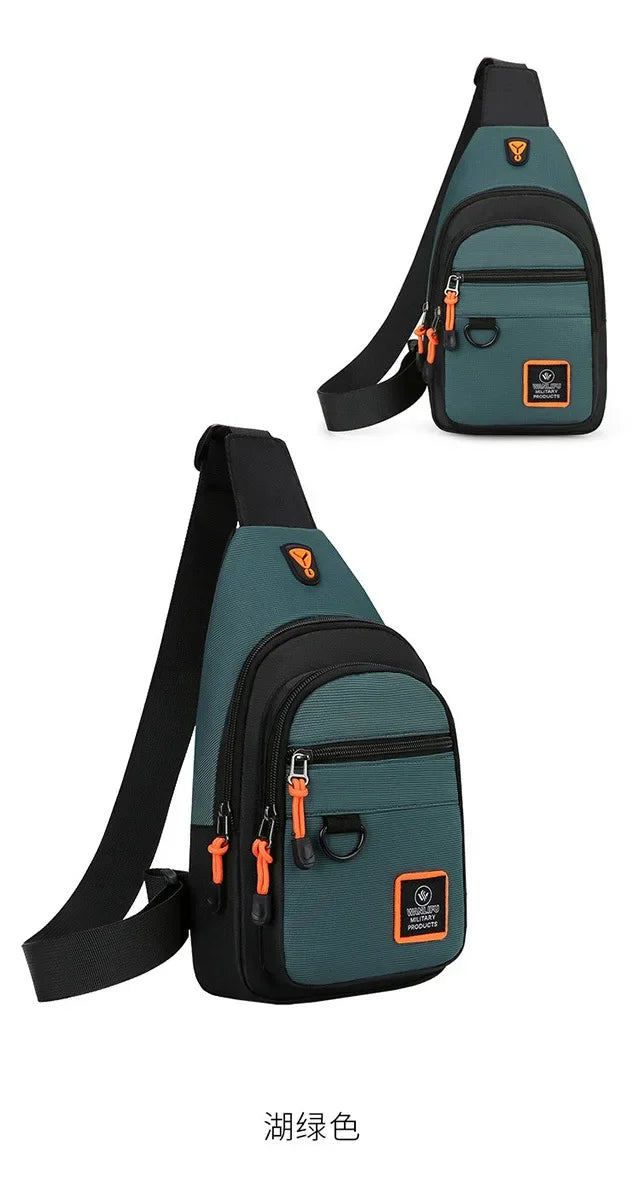 Riñoneras informales con estilo para hombre, bolso de pecho para hombre, bolso de pecho a la moda, bolso de hombro tipo bandolera de tela Oxford ligero