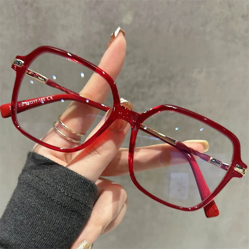 CLLOIO, gafas de lectura poligonales personalizadas de primera calidad, gafas de miopía a la moda para mujer, gafas graduadas con bloqueo de luz azul