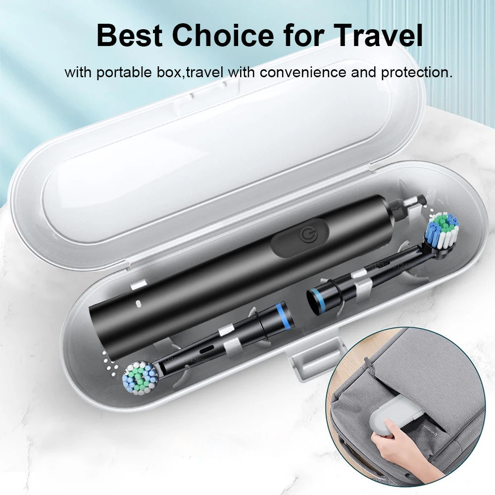 Cepillo de dientes eléctrico, cepillo de dientes eléctrico recargable giratorio para adultos, cepillos de dientes eléctricos giratorios con 8 cabezales suaves