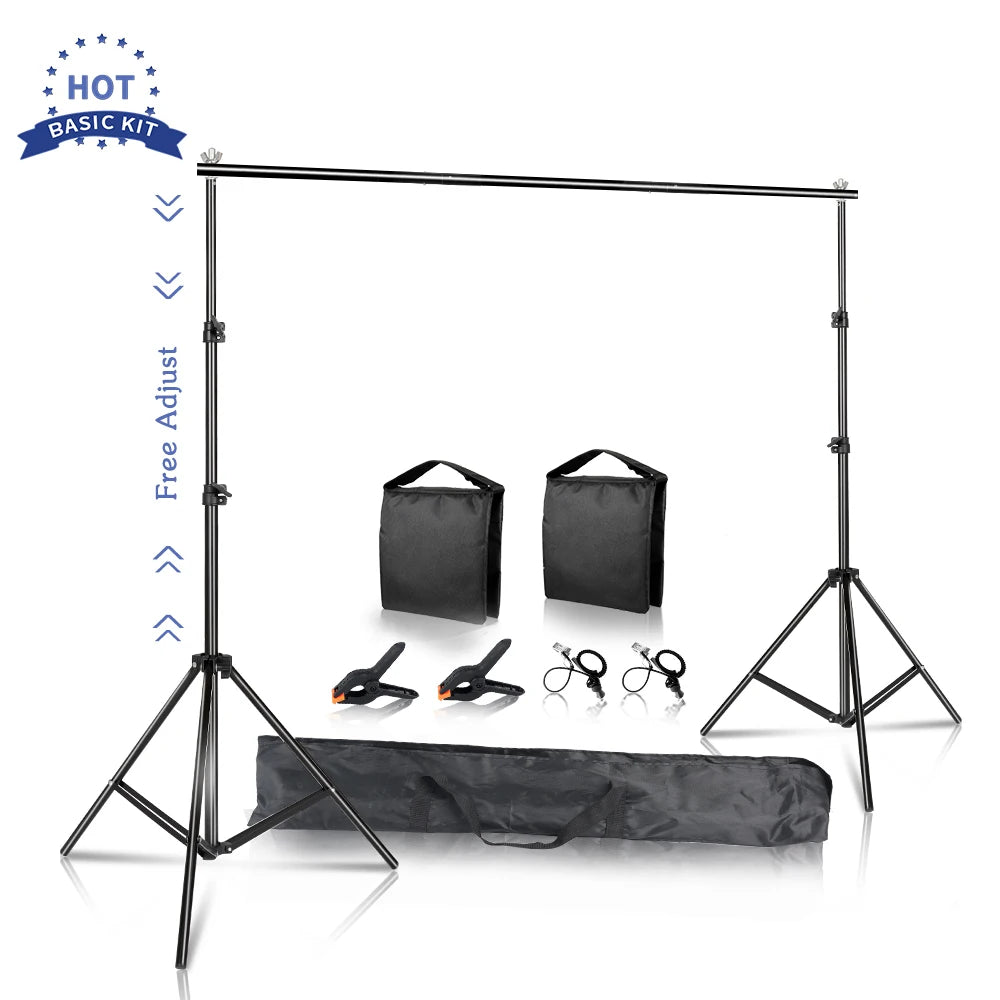 Sistema de soporte de fotografía, trípode de fondo ajustable, Kits de estudio fotográfico, marco de fondos de pantalla verde Chromakey, soporte de fondo