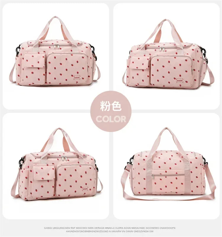 Bolsa de viaje de pana, bolsa de viaje de gran capacidad con compartimento para zapatos, bolsas deportivas para Fitness para mujer, bolsas de lona