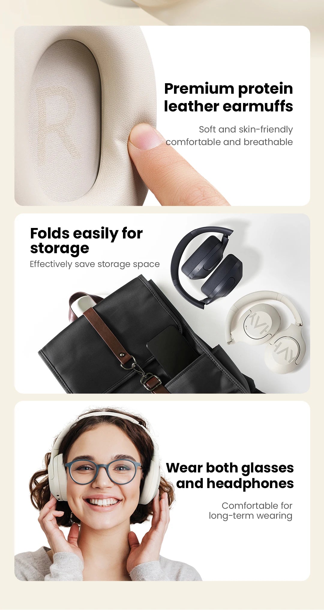 HAYLOU S30 ANC auriculares inalámbricos Bluetooth 5,4 auriculares de alta resolución 43dB auriculares adaptables con cancelación de ruido controlador de 40mm 80H