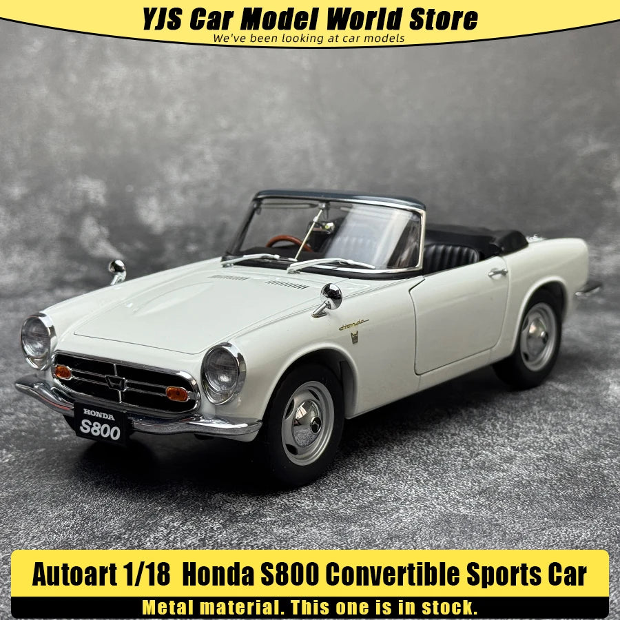 AUTOART 1/18 Honda S800 Coche Deportivo Convertible Modelo de Coche Enviar a un amigo Colección Personal Adorno Estático