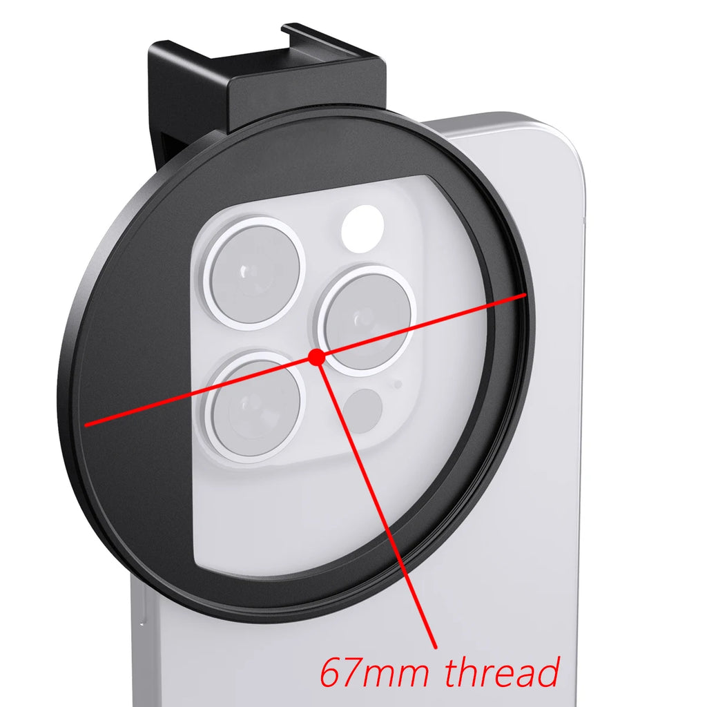 Juego de filtros de 67 mm Lente de teléfono Incluye filtro ND variable CPL Star Negro Suave con clip de metal para teléfonos inteligentes iPhone Teléfono móvil