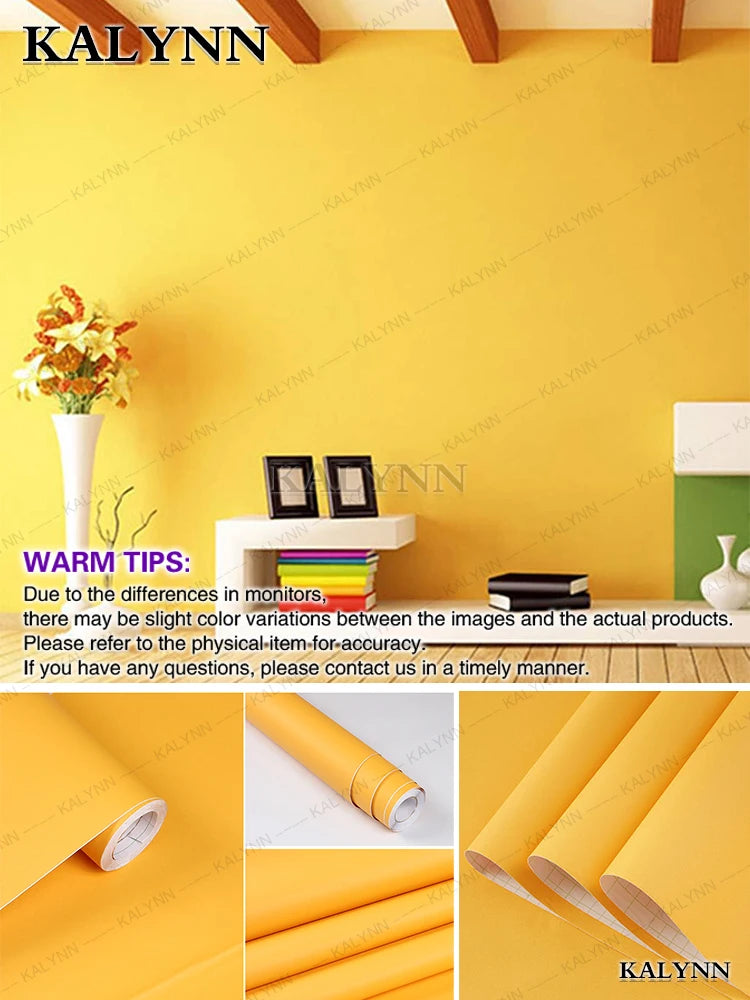Papel tapiz impermeable de Color sólido, autoadhesivo para habitación, armario blanco y negro, pegatina de pared mate para muebles de cocina, ancho personalizable