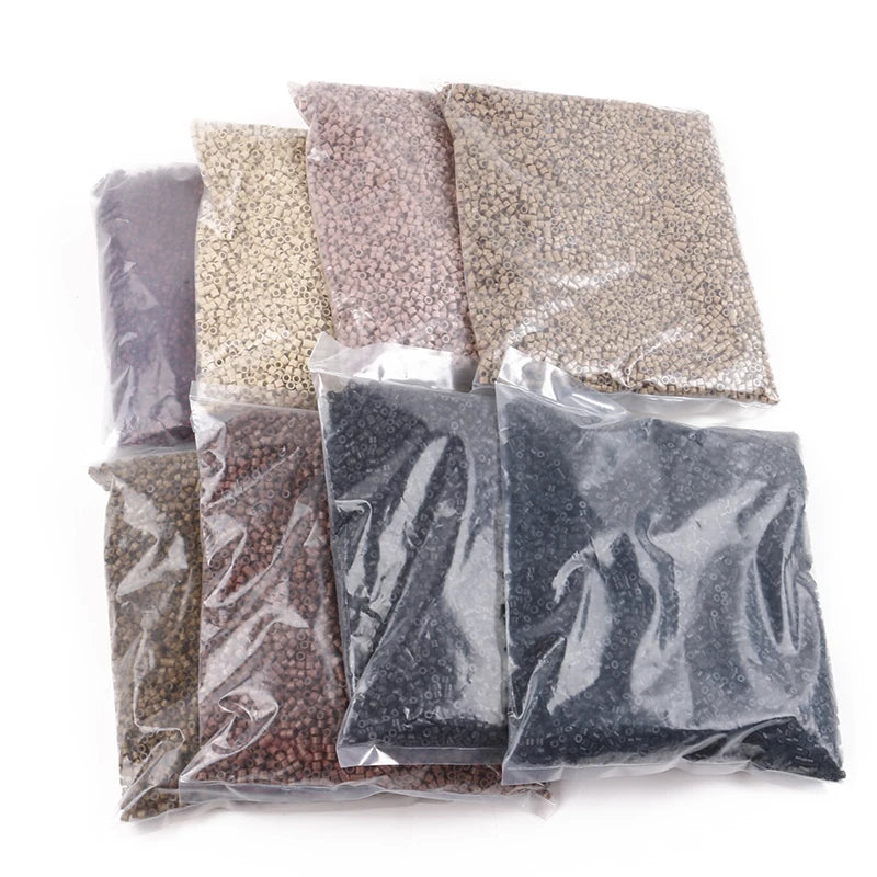 10.000 unids/bolsa extensiones de cabello Micro anillos cuentas enlaces 4,0*2,0*3,0mm cuentas forradas de silicona para herramientas de extensiones de cabello humano