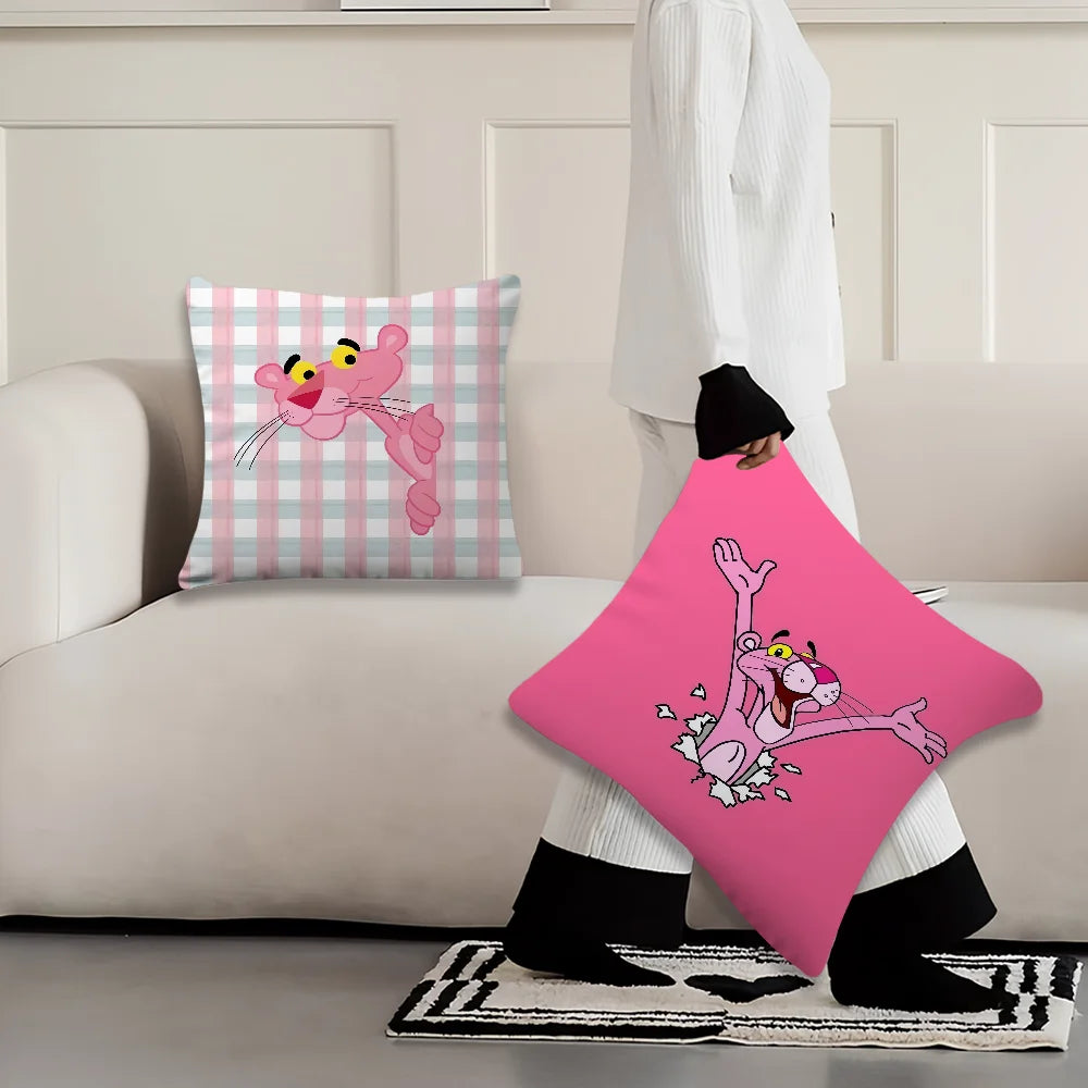 Funda de cojín P-PINK, funda de almohada suave y cómoda para sofá, sala de estar, pantalones de dibujos animados, fundas protectoras para decoración del hogar y la Oficina