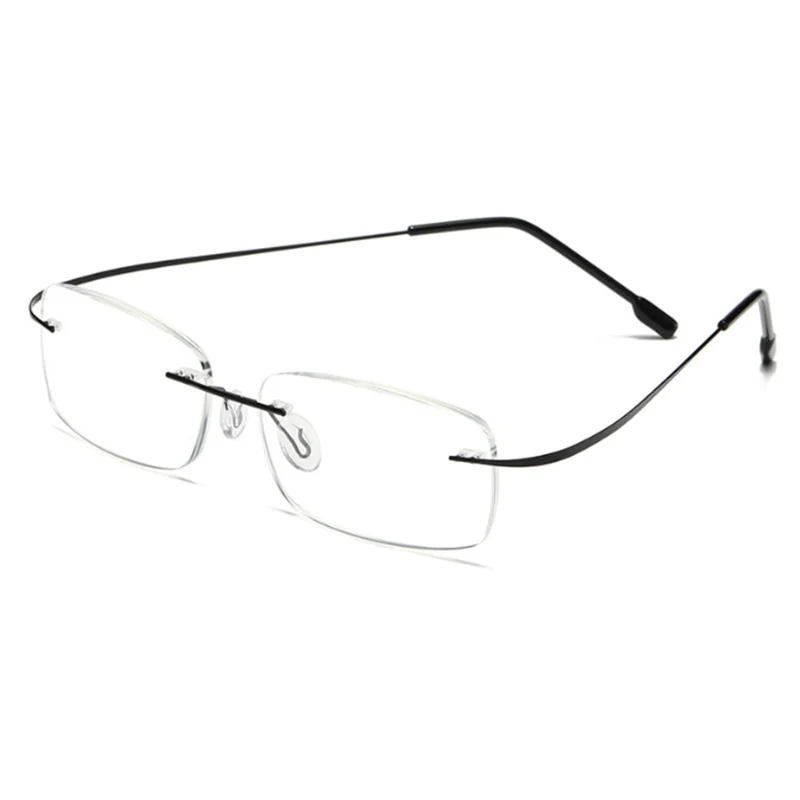 Gafas para miopía sin marco para hombre y mujer, lentes superelásticas con revestimiento verde, montura ultraligera, sin montura, 1,0-1,5-2,0 To-5,5