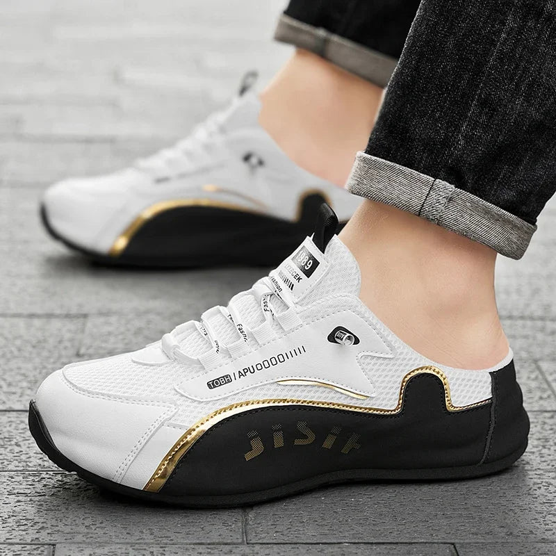 Zapatos informales ligeros y transpirables para hombre, medias zapatillas antideslizantes, zapatos perezosos, zapatillas cómodas para caminar, verano