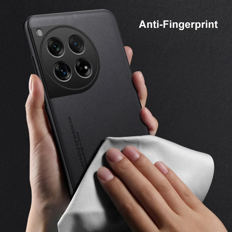 Funda de cuero PU de lujo para OnePlus 12 5G, funda trasera de silicona a prueba de golpes, funda de teléfono de protección completa para OnePlus12 One Plus 12
