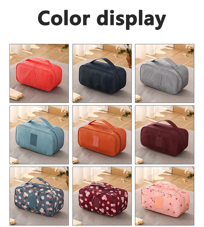 SNUGUG Bolsa de almacenamiento de ropa interior portátil, organizador ligero a prueba de polvo, contenedor de viaje multifuncional, bolsa de almacenamiento de sujetador