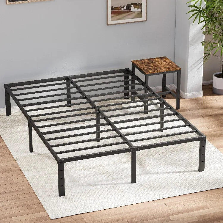Bases de Cama con Plataforma, Soporte Lateral de Listones, Cabecero Acolchado, Estructura Metálica para Camas, Muebles para el Hogar Bedsleep