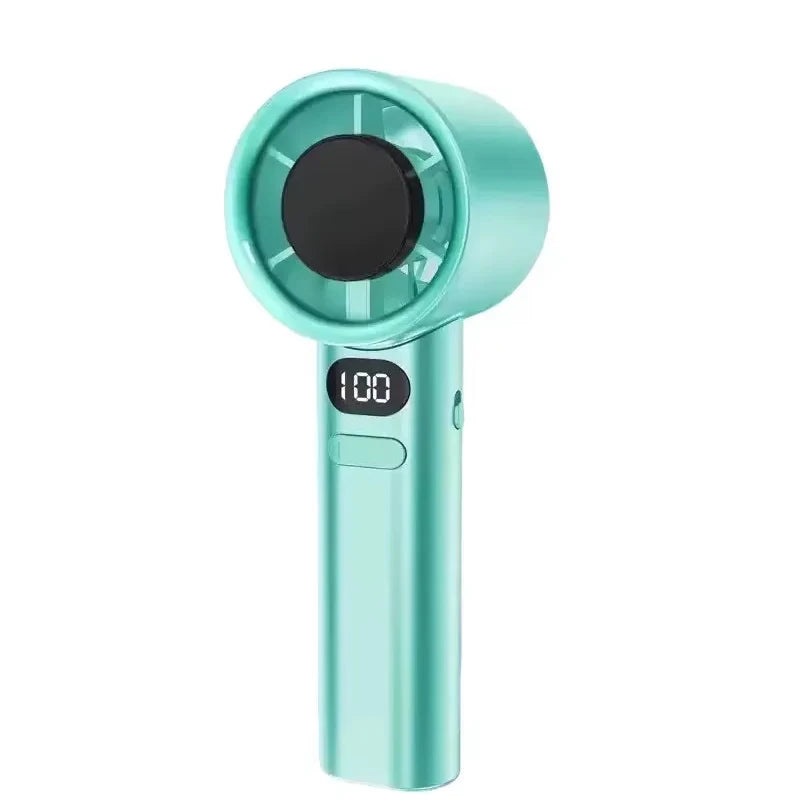 Mini Ventilador Portátil de Mano con Pantalla LED, Ventilador de Alta Velocidad, Ventilador de Escritorio, Refrigeración para Exteriores, Ventilador Recargable