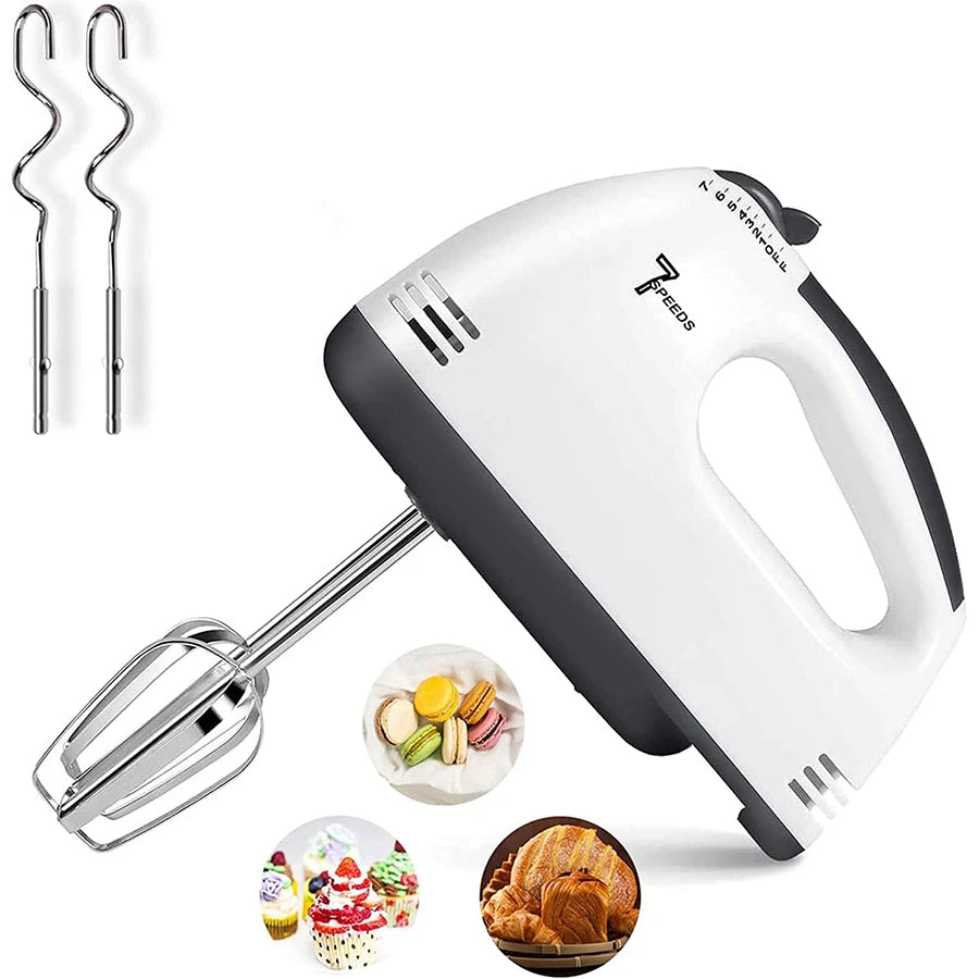 Mezcladora manual eléctrica de 7 velocidades, mezcladora automática portátil para mezclar huevos, crema y masa de pastelería