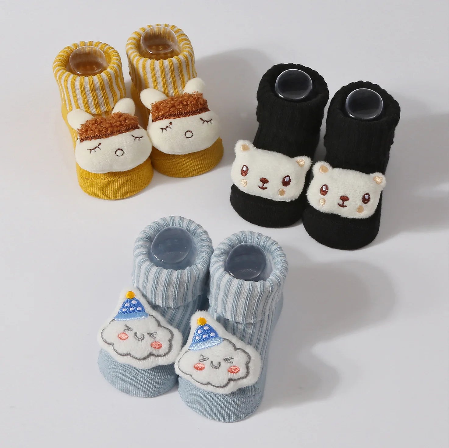 3 par/set de calcetines para bebés, accesorios para recién nacidos, animales de dibujos animados, ropa de regalo para niños, material infantil, calcetín transpirable de algodón