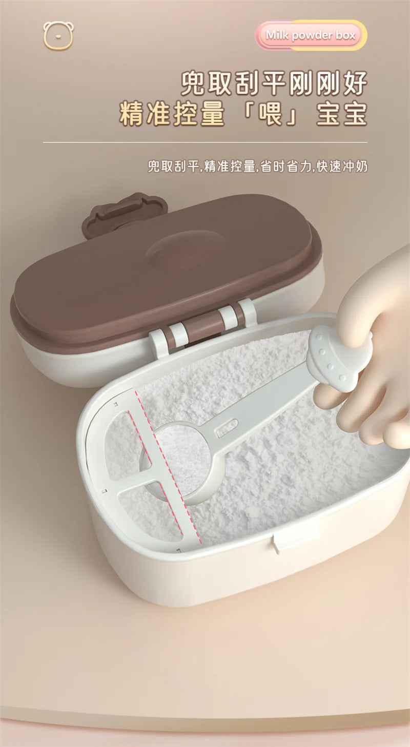 Contenedores portátiles de almacenamiento de alimentos para bebés, dispensador inteligente de fórmula de leche en polvo sin derrames sin BPA para frutas, aperitivos y nueces