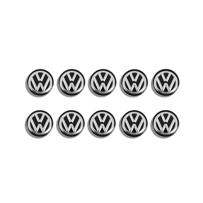 5/10 Uds. Insignia de llave remota de coche de 14MM emblema pegatinas con logotipo de Metal para VW GTI Polo Golf Passat Tiguan Arteon Touareg CC Taigo Caddy Je