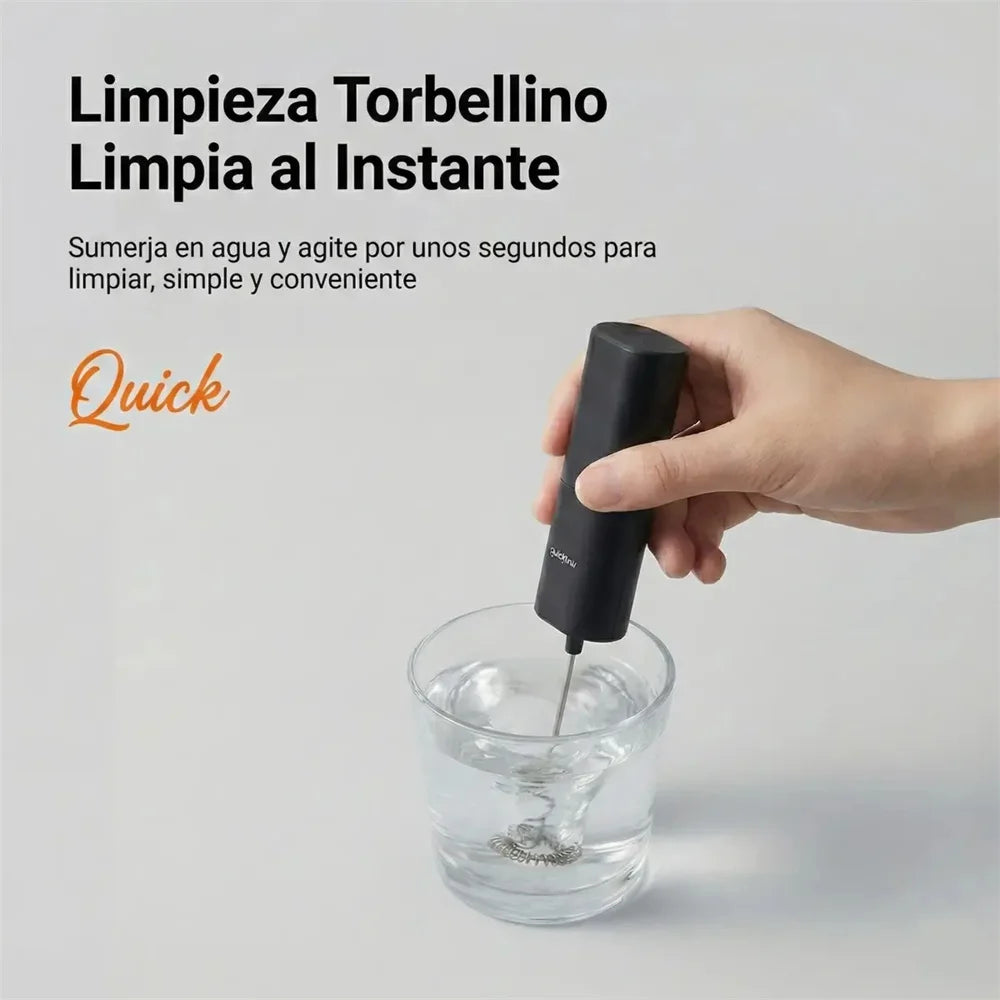 Espumador de leche eléctrico de 9500 rpm, mini batidor de huevos, espumador de café, mezclador portátil para cappuccino