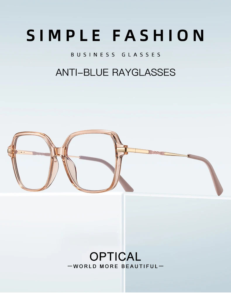 CLLOIO, gafas de lectura poligonales personalizadas de primera calidad, gafas de miopía a la moda para mujer, gafas graduadas con bloqueo de luz azul