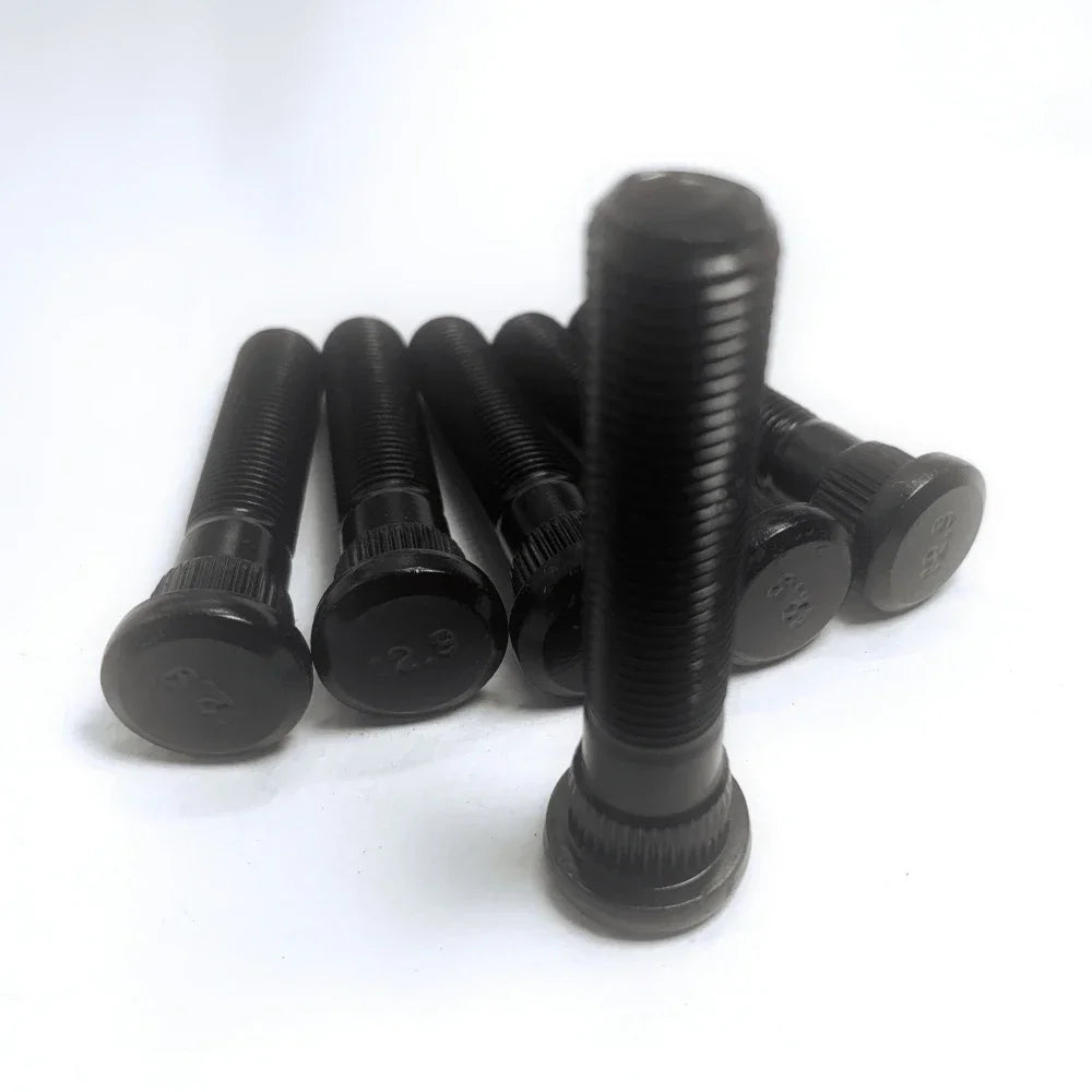 20 tornillos extra largos para cubo de rueda, tornillos estriados para Honda Toyota Subaru M12x1,25/M12x1,5 Knurl OD 12,3mm de longitud 65mm