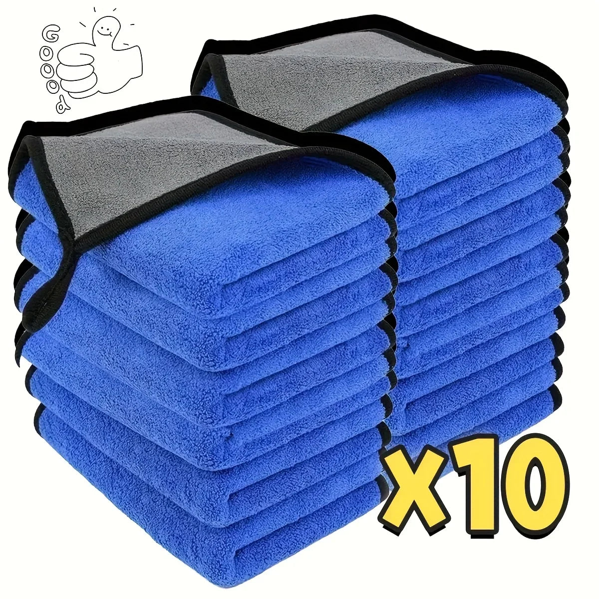 Toallas de limpieza de microfibra para coche, 1/2/3/6/10 Uds., 30x60cm, suaves, de secado rápido para espejos y ventanas, trapos de limpieza, paño de lavado de doble capa