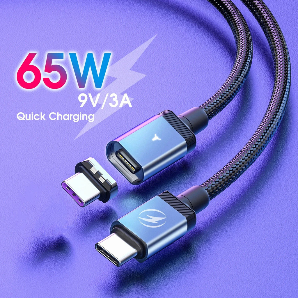 Anndo-Cable magnético USB C a USB C, cargador de carga rápida para Samsung, Huawei, Cable USB C a tipo C, Cable de carga de datos