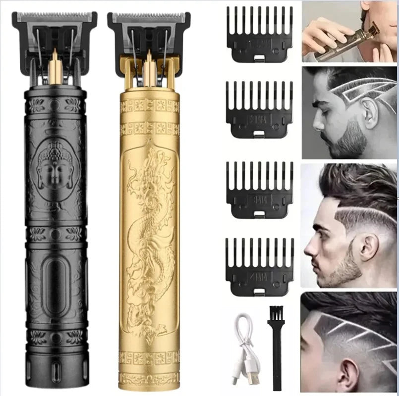 Afeitadora eléctrica Vintage T9, cortadora de pelo inalámbrica para peluquero, cortadora de pelo con carga USB, cortadora de pelo portátil adecuada para hombres