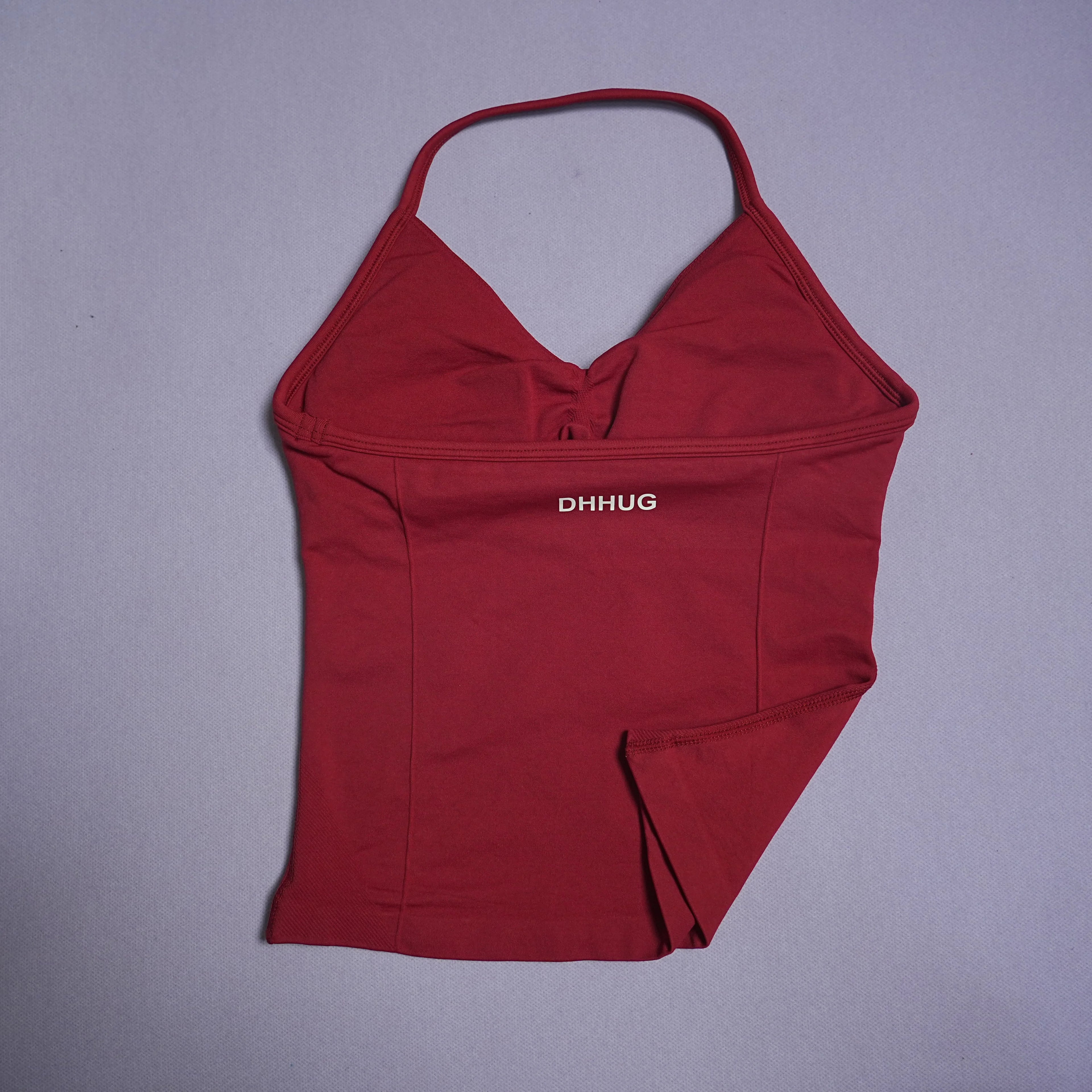 DHHUG Top deportivo para mujer, camiseta sin costuras para yoga con relleno extraíble, top deportivo sin mangas con cuello en V, para gimnasio y correr