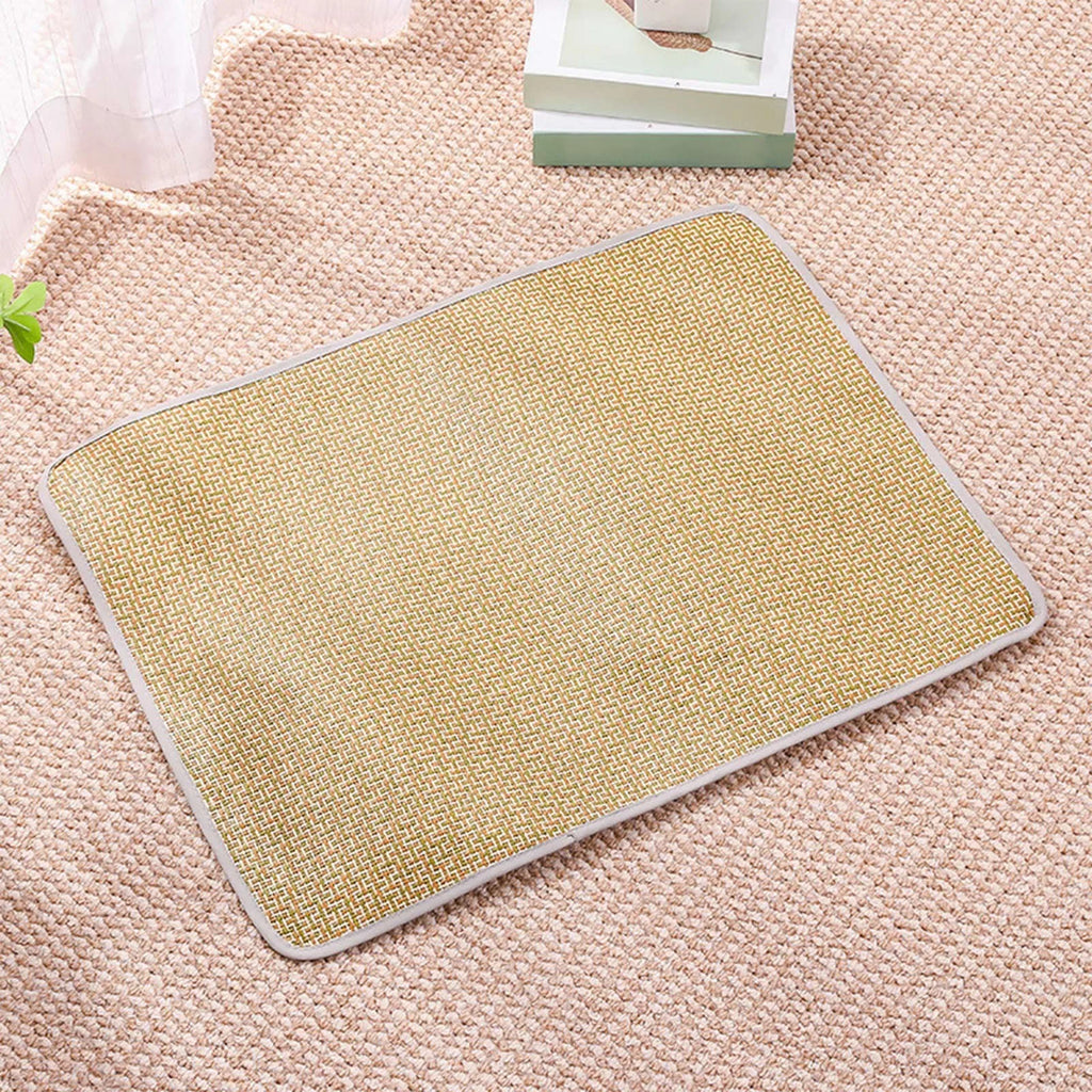 Almohadilla de Gel refrescante de verano para perros y gatos, estera antideslizante para mascotas, ropa de cama de bambú lavable con alivio del calor, uso interior y exterior