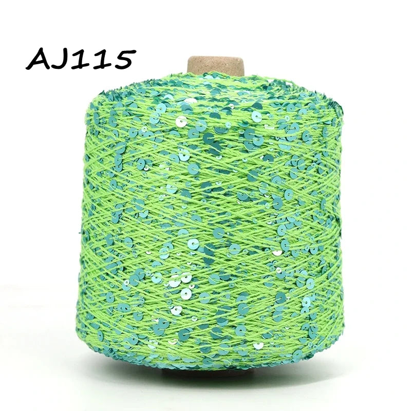 Cooamuu-Hilo de lentejuelas de algodón de lujo, hilo para tejer a mano, 500G/bobina, 3MM + 6MM, accesorios de lentejuelas