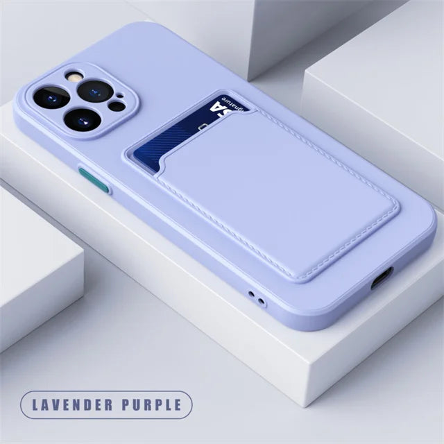 Funda tipo billetera de silicona suave de lujo para iPhone 17 Air 16 15 14 11 13 12 Pro Max Plus, Funda protectora trasera con ranura para tarjetero
