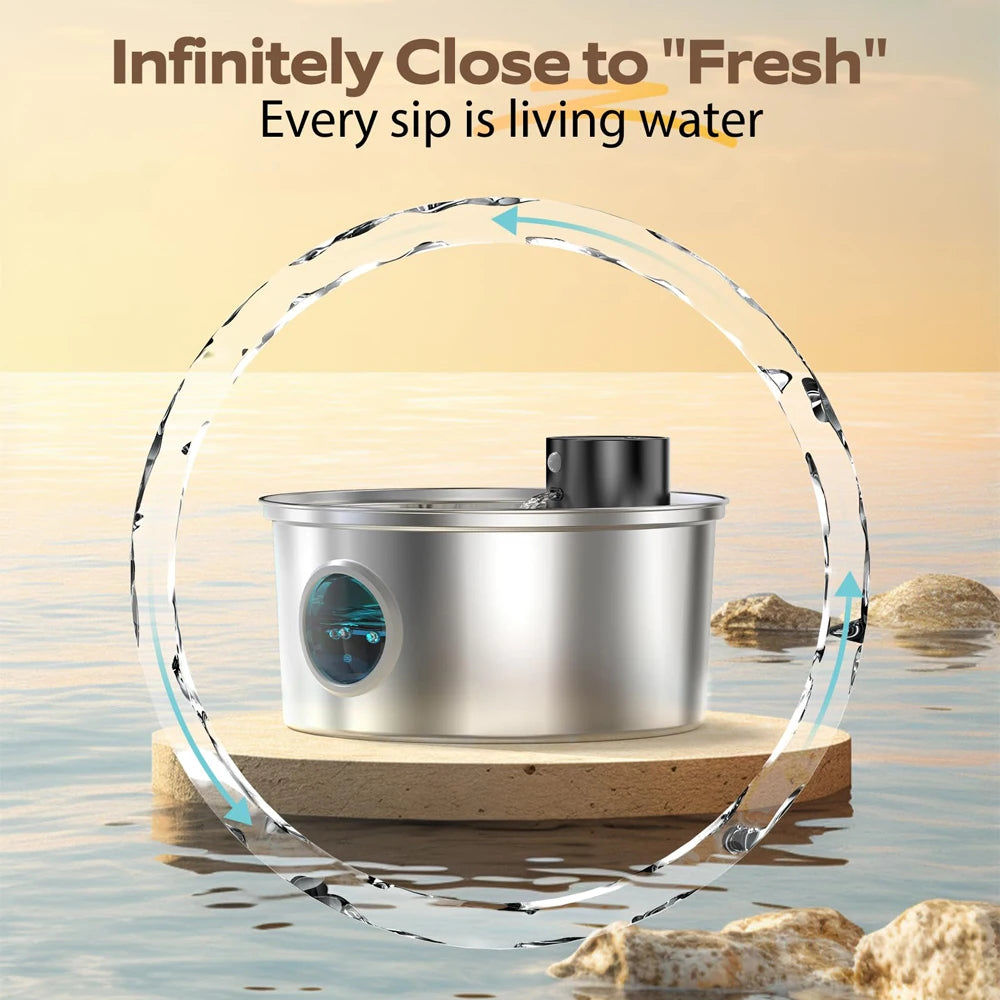 Fuente de agua para gatos con recarga de 3,2l, 5V, USB, Sensor automático, fuente de agua para perros y gatos de acero inoxidable, múltiples cuencos para beber para mascotas