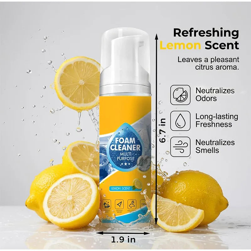 Limpiador de Espuma Multienzimático 4 en 1 para Interiores de Auto, Cuero, Plástico, Tela, Agente de Limpieza sin Espuma para Cocina, Baño y Sofá