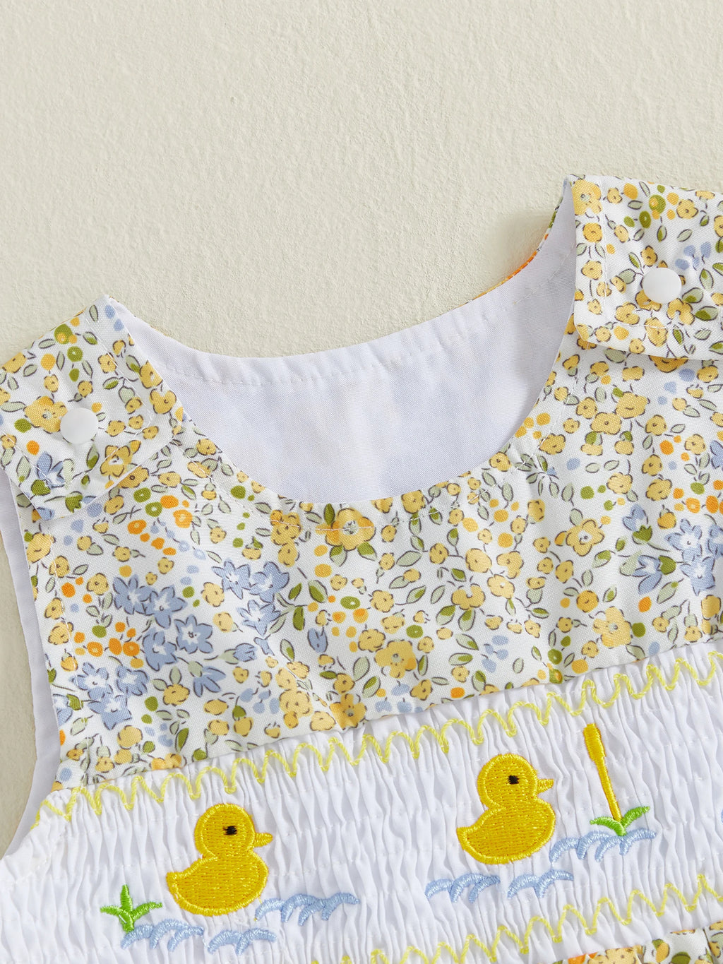 Lindo pelele de verano para bebé niña con bordado de pato, sin mangas, cuello redondo, dulce mono floral, trajes de sol