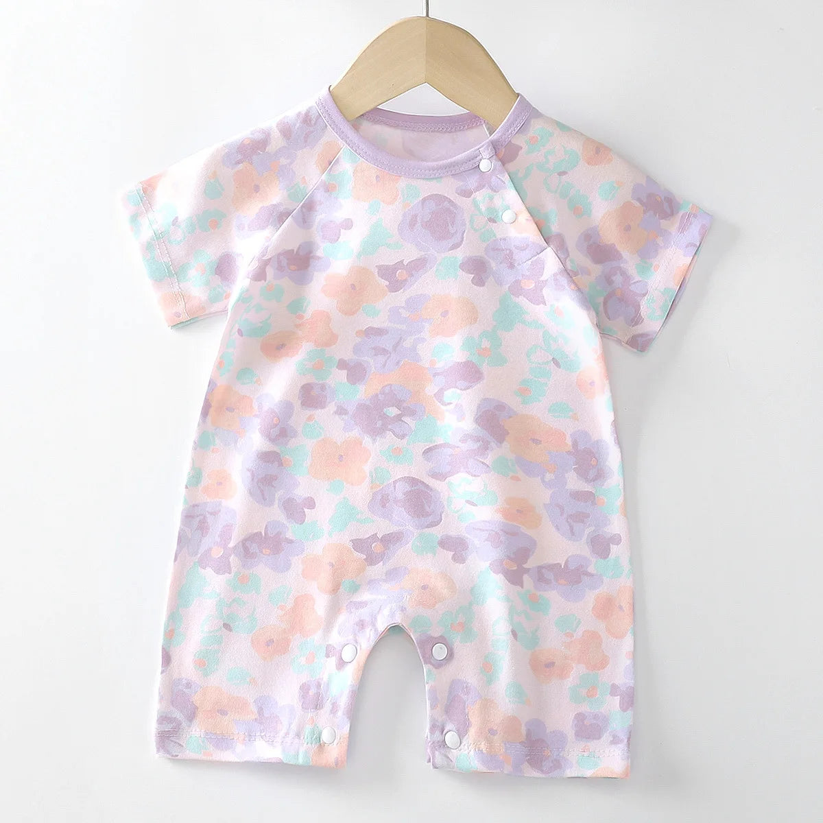 Monos de dibujos animados para bebé, mono de algodón transpirable de verano de manga corta para recién nacidos, niños y niñas, ropa para gatear