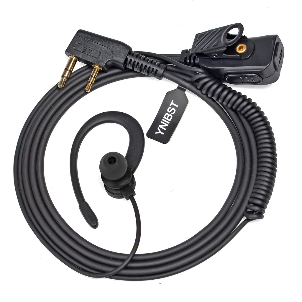 Walkie Talkie Auricular Auricular en forma de G Compatible con Baofeng UV-5R BF-888S UV-82 Kenwood Radio de 2 vías, Auriculares con micrófono PTT en línea