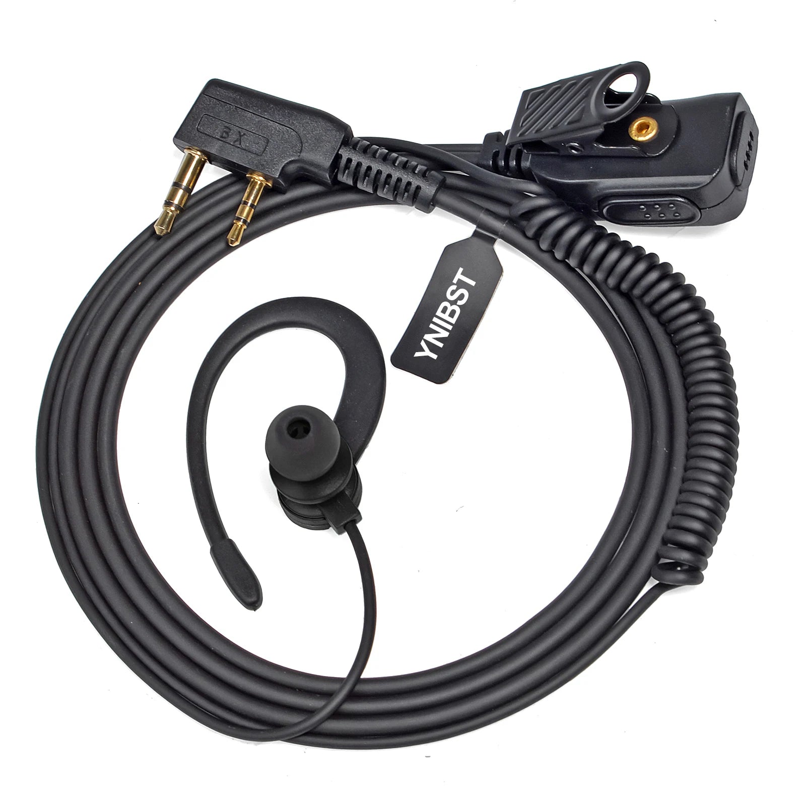 Walkie Talkie Auricular Auricular en forma de G Compatible con Baofeng UV-5R BF-888S UV-82 Kenwood Radio de 2 vías, Auriculares con micrófono PTT en línea