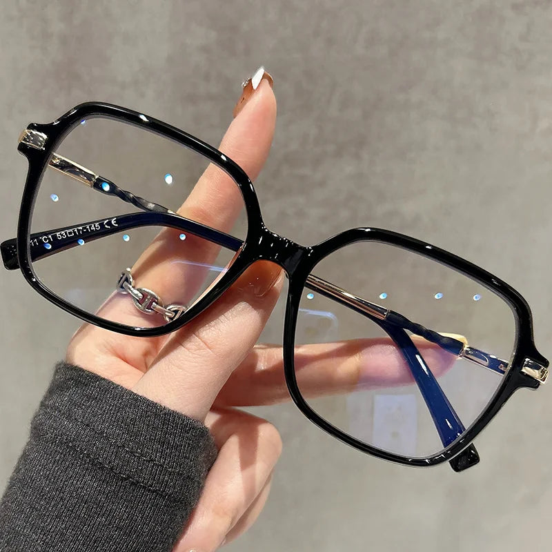 CLLOIO, gafas de lectura poligonales personalizadas de primera calidad, gafas de miopía a la moda para mujer, gafas graduadas con bloqueo de luz azul