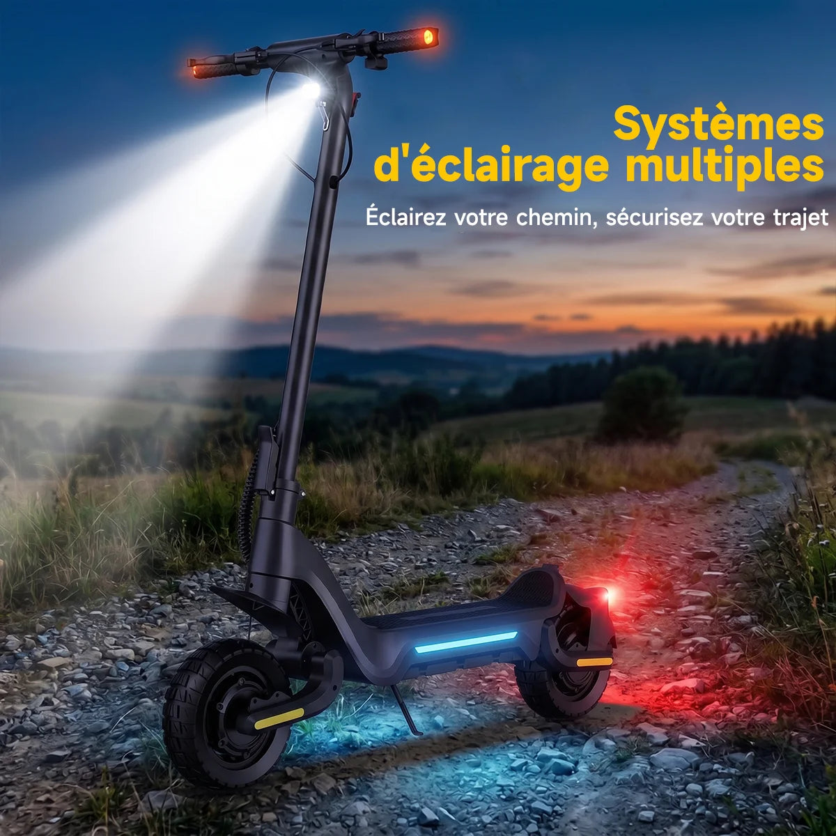 Patinetes eléctricos para adultos TODIMART X5S con motor dual de 490W, batería de 48V 18.2Ah, neumáticos todoterreno, desbloqueo inteligente por APP.