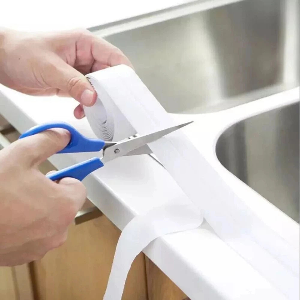 Pegatinas de pared impermeables para baño, cintas de sellado, tiras adhesivas de sellado de PVC, cinta para borde de fregadero, accesorios de baño y cocina, 1 ud.