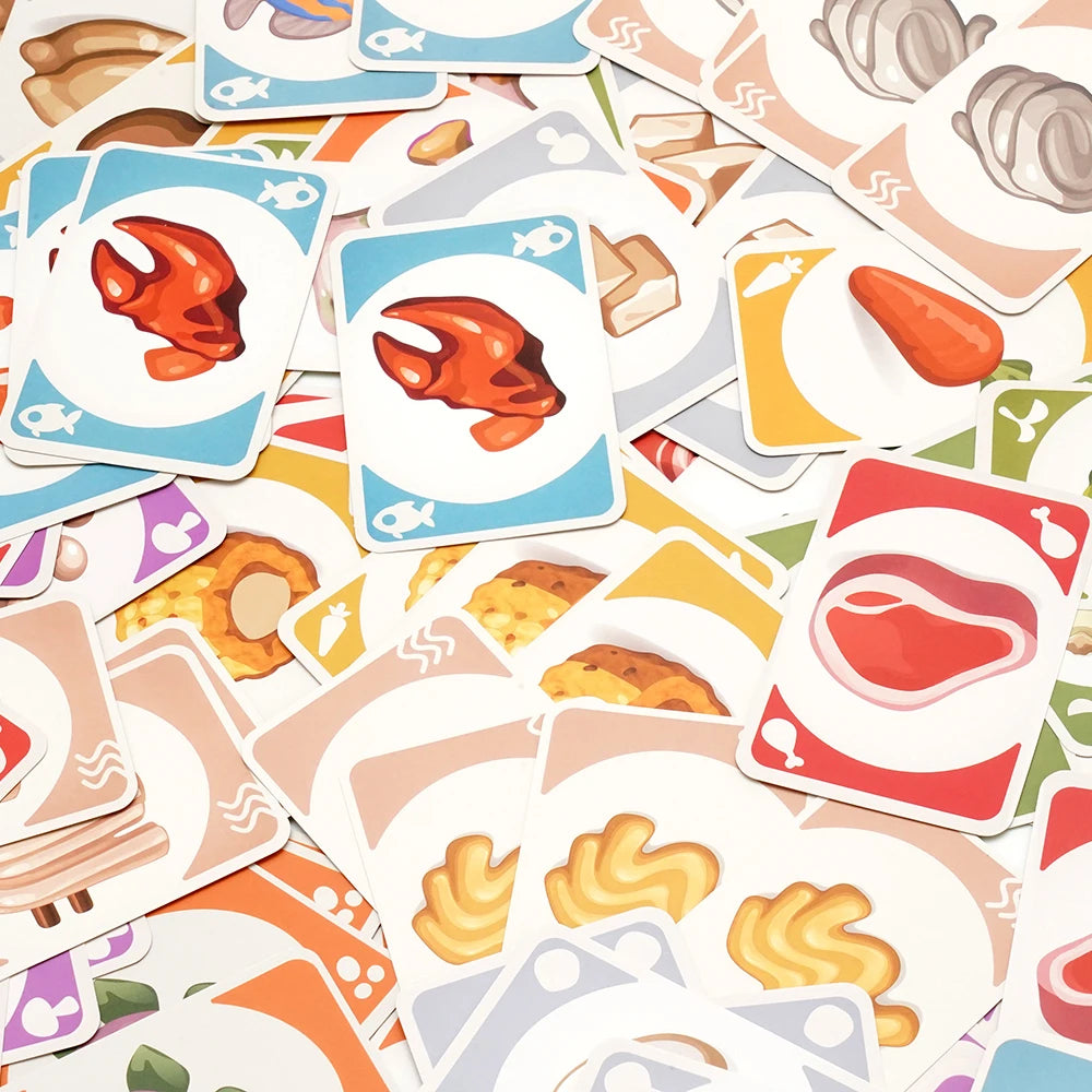 Juego de cartas estilo Hotpot de Palia, juego de colección para fiestas, juego de estrategia y emparejamiento, crea tres conjuntos de tres cartas, divertido.
