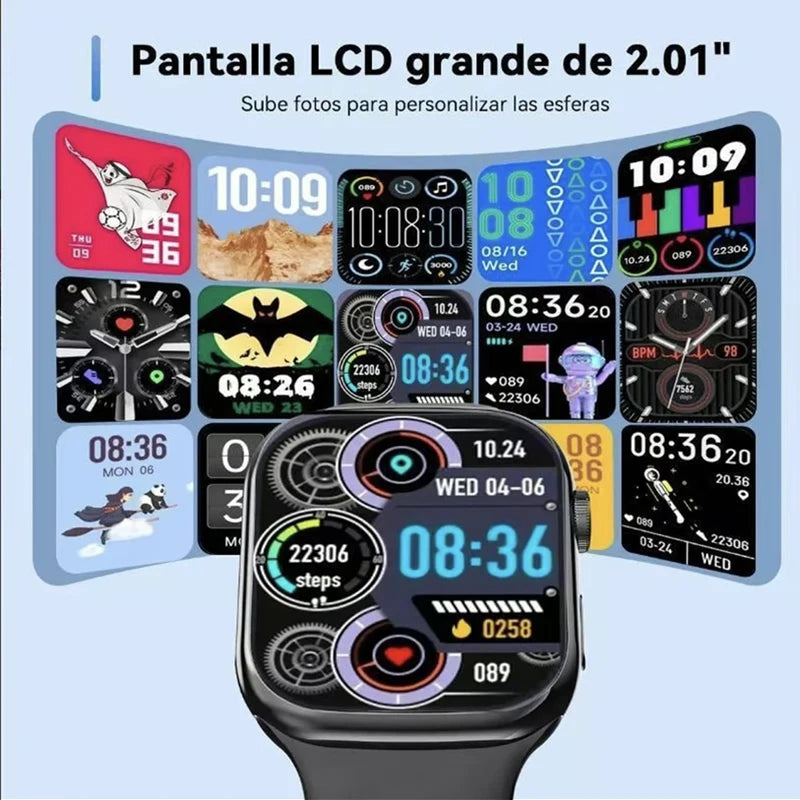 Reloj Inteligente Deportivo con Monitoreo de Salud - Oxígeno en Sangre, Ritmo Cardíaco, Modos Deportivos y Notificaciones Smart para Android e iOSReloj Inteligente Deportivo con Monitoreo de Salud - Oxígeno en Sangre,