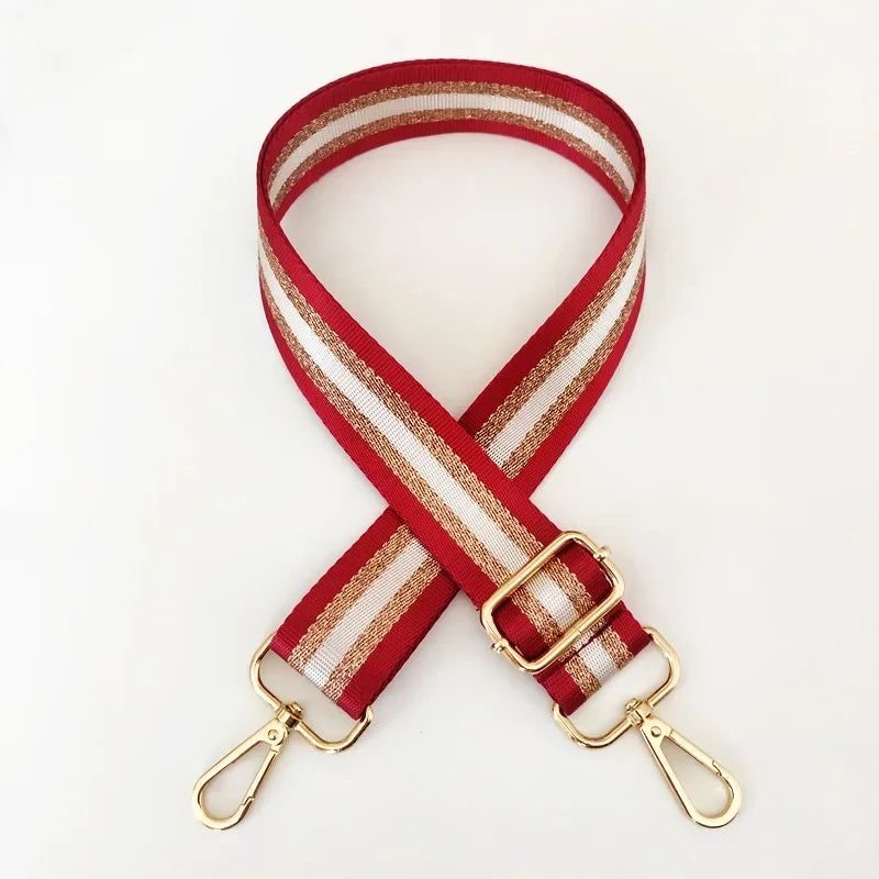 Correa de Hombro Universal para Bolso con Rayas, Correa de Repuesto Ajustable para Llevar Cruzado con Cierre Metálico, Accesorios Multicolor para Bolsos