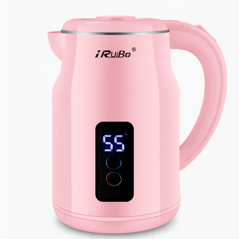 Iruibo 2.5l hervidor eléctrico 1000W casa cocina de calentamiento rápido hervidor de té de ebullición automático de protección de apagado de energía 110V hervidor de acero inoxidable