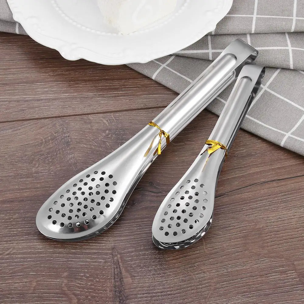 Utensilios de Cocina, Pinzas para Servir Ensaladas Resistentes al Calor, Pinzas para Barbacoa, Pinzas para Buffet, Pinzas para BBQ de Acero Inoxidable