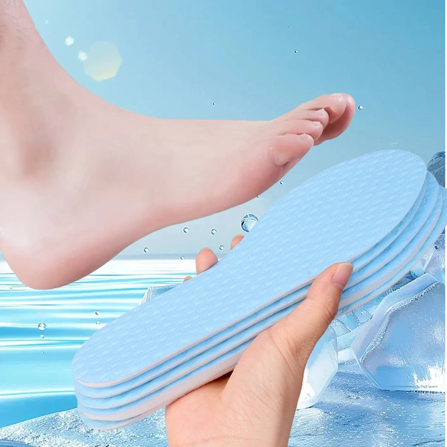 Plantillas de sensación fresca para hombre y mujer, almohadillas suaves para absorber el sudor, desodorización, calzado deportivo transpirable, plantilla descalza de alta elasticidad, 1/3/5 pares