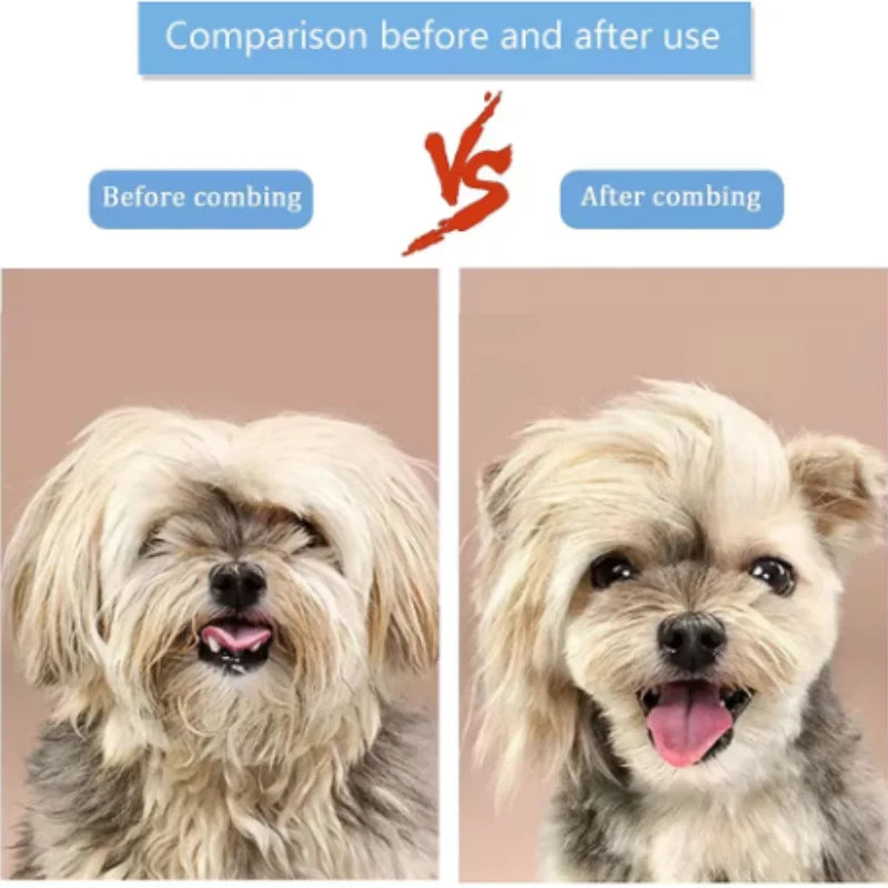 Nuevo peine de masaje para mascotas, cepillo para peinar el pelo, eliminación fácil con un clic del pelo inferior de gatos y perros para el aseo.