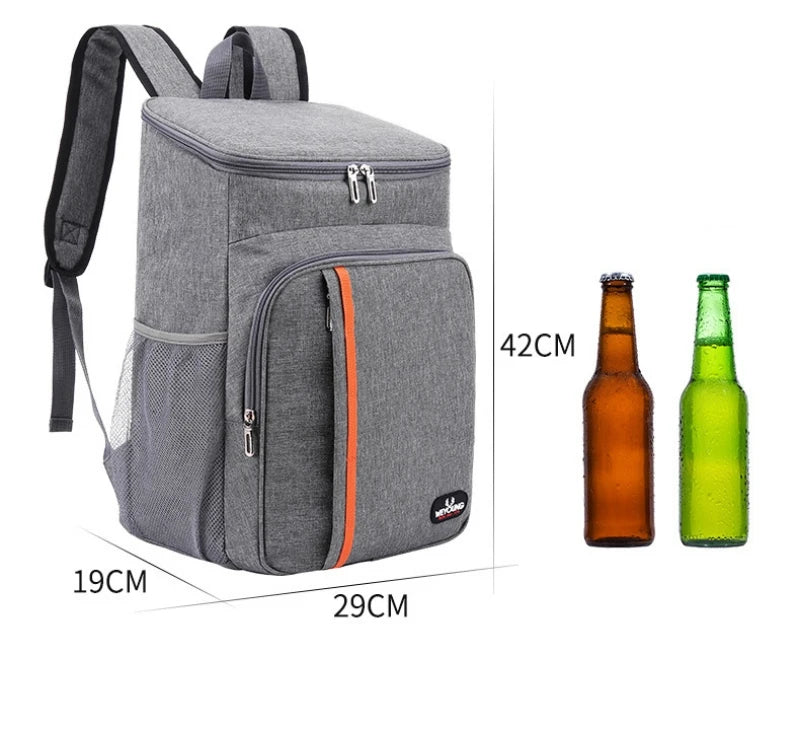 Bolsa de almuerzo térmica portátil de 18L, caja de comida duradera, resistente al agua, funda con aislamiento de hielo, mochilas para cena Oxford para acampar, Icebox