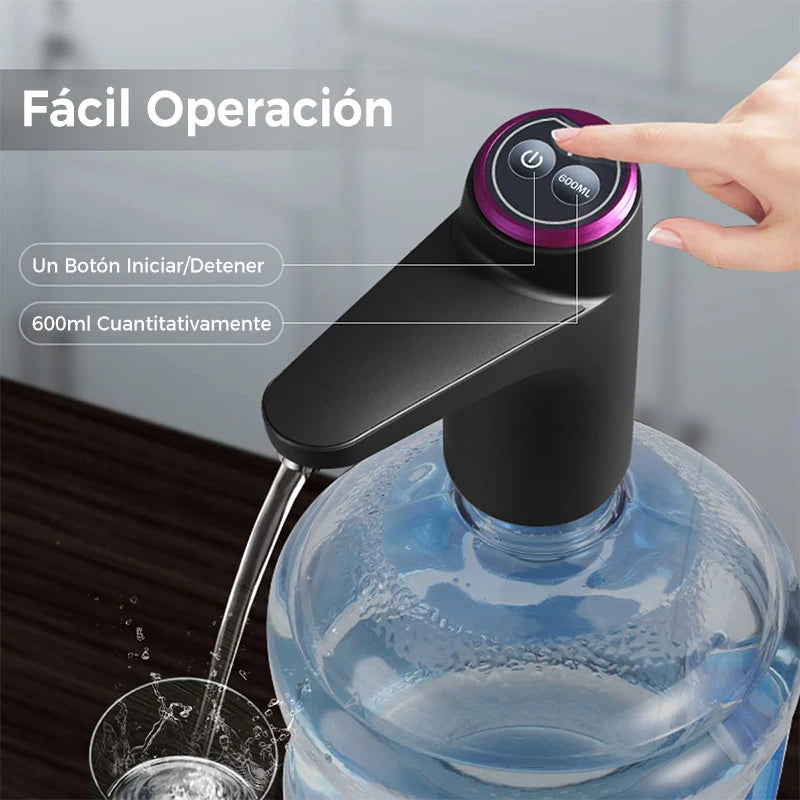 Iruibo Bombeo de agua embotellada USB recargable, bebedero automático con succión inteligente para uso diario en la oficina de la escuela